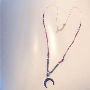 Canvas. 36” Moon statement necklace.